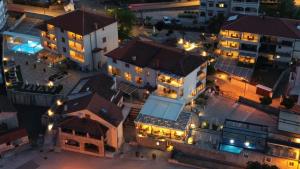 an overhead view of a city at night at Villa Vista 1 in Malinska