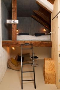 a bunk bed with a ladder in a room at Alter Schlachthof in Bressanone