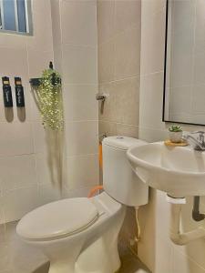 a bathroom with a toilet and a sink at LS homestay Ipoh in Chemor +8 photos