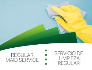 a hand holding a napkin with the wordsenna maid service at CARIBBEAN DREAMS Apartment & Villas - OCEAN VIEW - POOL - BBQ in Punta Cana