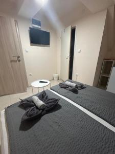 a bedroom with two pillows on a bed at Studio nikola in Soko Banja