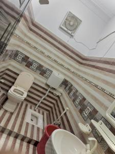 a bathroom with a toilet and a sink at Hotel Royal Luxury Multan in Multan