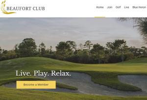 a screenshot of the golf club live play play relax website at A Salter's Path in Beaufort