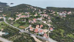 an aerial view of a town on a hill at Apartman Aloe in Mali Lošinj