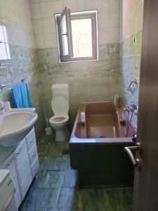 a bathroom with a tub and a toilet and a sink at Vrelo Bosne 10 in Vrelo Bosne +17 photos