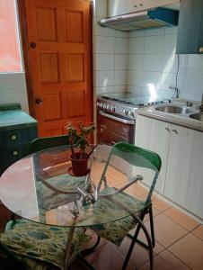 a kitchen with a table and a potted plant on it at EXPONOR 2026 Casa 3D 2B in Antofagasta