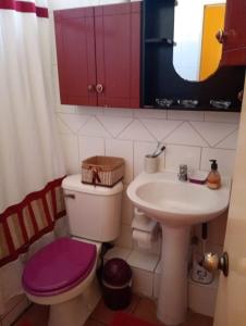 a bathroom with a toilet and a sink at EXPONOR 2026 Casa 3D 2B in Antofagasta