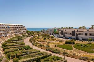arial view of a garden in front of a building at Studio Naturiste Design in Cap d'Agde