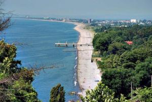 a view of the shoreline of a beach at Hotel Tamarastan in Kobuleti