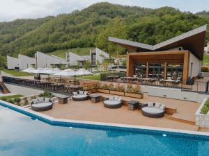 an aerial view of a resort with a swimming pool at Espadrina Wellness & Spa in Ljubovija