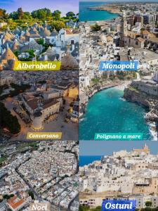 a collage of photos of a city at CV MiRa house in Putignano