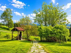 a gazebo and a path in a field at Casa WEZLY in Măgura