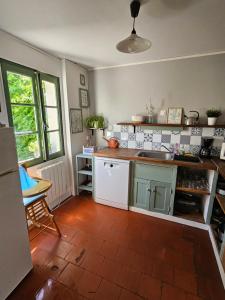 a kitchen with a sink and a counter top at D'une rive à l'autre in Francueil