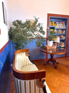 a room with a chair and a table with a plant at Villa Tergeste in Trieste
