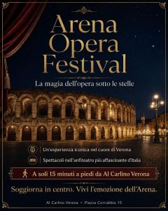a poster for a festival with a building at night at Al Carlino Verona in Verona +25 photos