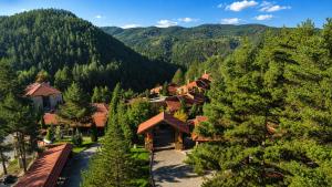 an aerial view of a village in the mountains at Aurora Resort & Spa in Berovo