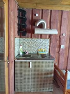 a kitchen with a sink in a room at Atpūtas vieta- Mini ZOO BUKI in Vārve +135 photos