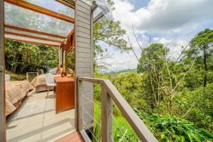 a view from the balcony of a house in the forest at Sirio in San Francisco