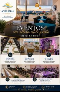a flyer for an event in a restaurant at Hotel Asturias in Girardot