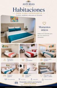 a collage of pictures of a bedroom with a bed at Hotel Asturias in Girardot +18 photos