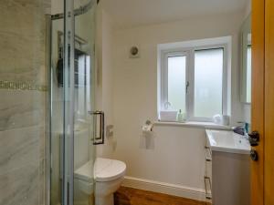 a bathroom with a shower and a toilet and a sink at 2 Bed in Weymouth oc-75201 in Weymouth +17 photos