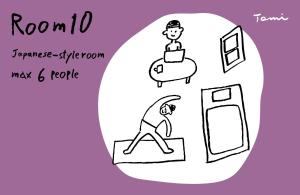a man walking out of the door of his house illustration at Tami in Yurihama +9 photos