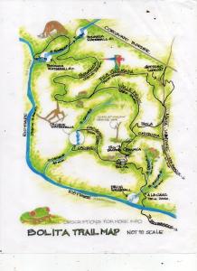 eine Karte der dothra-Karte in der Unterkunft Bolita Trails and Lodging in Dos Brazos