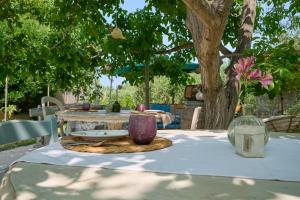a table with some vases on top of it at OlioeAlloro B&B in San Vincenzo