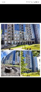 a collage of pictures of a large building at Kechi Dom 6 in Tsaghkadzor