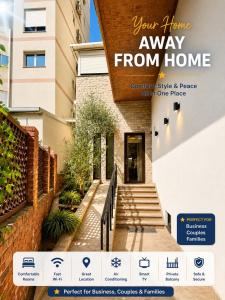 a magazine mock up of a building with a hallway at Luxury Budva Apartment in Budva