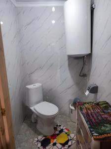 a bathroom with a white toilet and a sink at Эко Жайлоо in Kaji-Say +15 photos