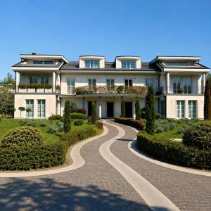 a large white house with a winding road at Souvenir D Italie in Alatri