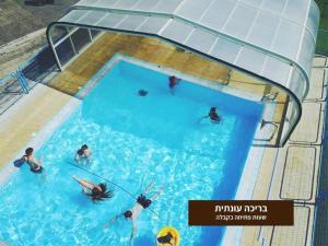 a group of people in a swimming pool at Nofey HaBashan Country Lodge in Lahavot HaBashan