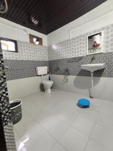 a bathroom with a toilet and a sink at Zen Homestay in Dirang Dzong