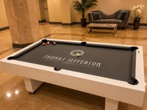 a pool table in the lobby of a hotel at The Haven Loft in Birmingham +3 photos