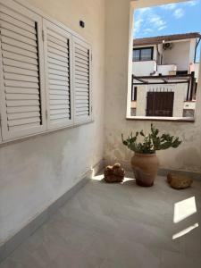a room with a window and a potted plant at Casa Lucia in Calabernardo