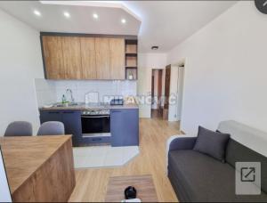 a living room with a couch and a kitchen at Apartman Brankovic in Jagodina +19 photos