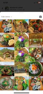a collage of photos of a plate of food at Homestay Hùng Phát Pù Luông in Làng Chiêu