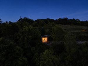 a small house in the middle of a forest at Posed pod hviezdami in Modra