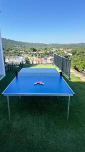 a blue ping pong table on top of a lawn at Piscina & BBQ | Cerca Costa Brava in Tordera +39 photos