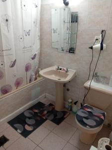 a bathroom with a sink and a toilet at Casa in Santiago