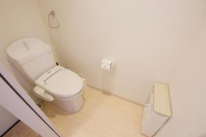 a bathroom with a white toilet in a room at Green Gables A棟 105 in Toyama +50 photos