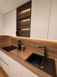 a kitchen with a sink and a counter top at Sealavie in Koper