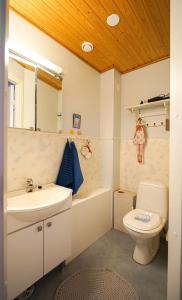 a bathroom with a sink and a toilet and a tub at Villa Golden Haven in Rovaniemi +11 photos