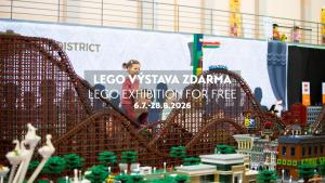 a lego model of a city with a billboard at Amenity Hotel & Resort Lipno in Lipno nad Vltavou