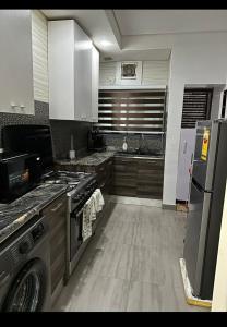 a kitchen with a stove and a dishwasher at Executive Apartment in Anthony in Lagos