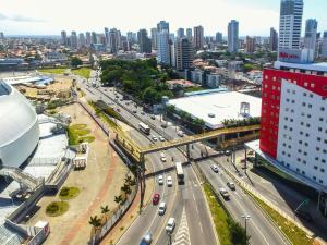 an aerial view of a city with a highway at ibis Natal in Natal