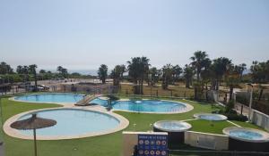 a view of a pool at a resort at Luc61 - Vistas al mar in La Estación