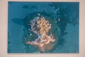 an aerial view of an island in the ocean at Unique Kos Apartment in Ampavris