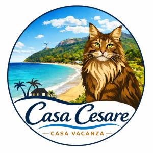 a logo for a company with a cat on a beach at Casa Cesare in Cagliari